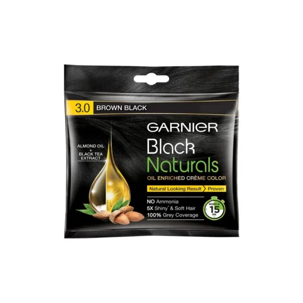 Garnier Black Naturals 3.0 Brown Black Oil-Enriched Cream Colour 20Ml + 20G