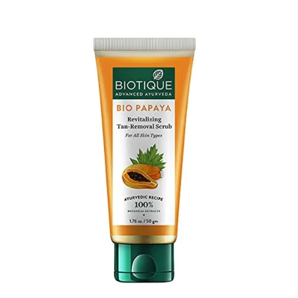 Biotique Advanced Ayurveda Papaya Tan Removal Brightening & Revitalizing Face Scrub 50G