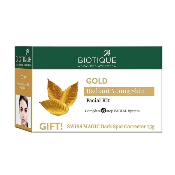 Biotique Advanced Ayurveda Gold Radiant Young Skin Facial Kit 65G.