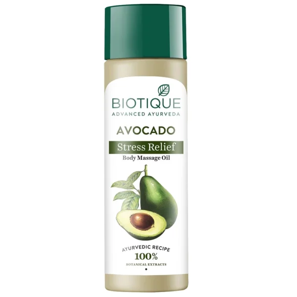 Biotique Advanced Ayurveda Avocado Stress Relief Body Massage Oil 200Ml