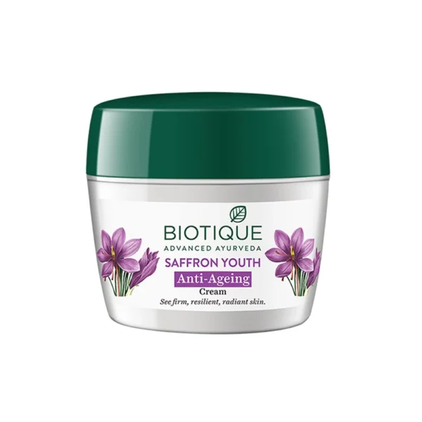 Biotique Advanced Ayurveda Saffron Youth Anti-Ageing Cream 50G.