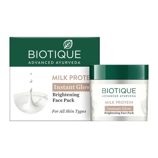 Biotique Advanced Ayurveda Milk Protein Instant Glow Brightening Face Pack 50G.