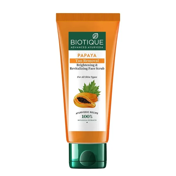 Biotique Advanced Ayurveda Papaya Tan Removal Brightening & Revitalizing Face Scrub 75G