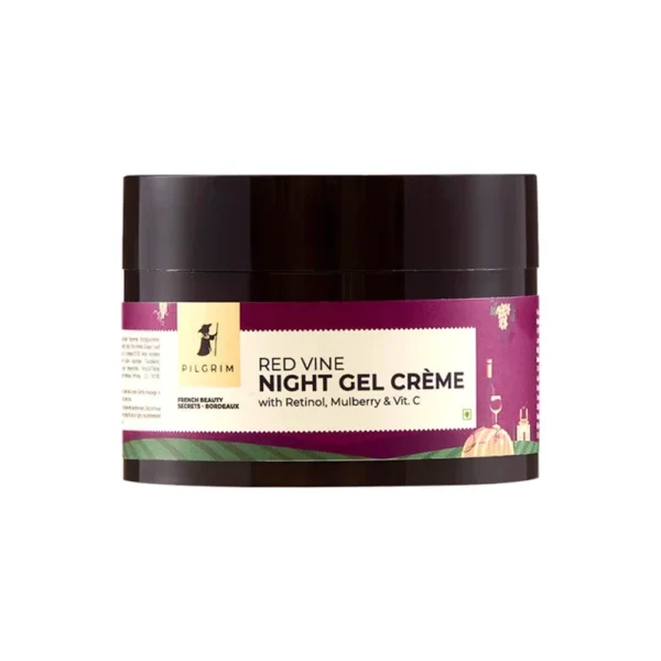 Pilgrim French Beauty Secrets Red Vine Night Gel Creme With Retinol Mulberry & Vitamin C 50Ml
