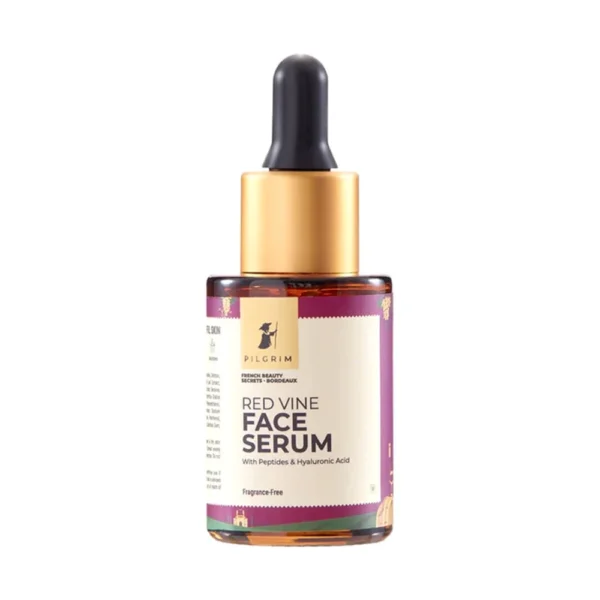 Pilgrim French Beauty Secrets Red Vine Face Serum With Peptides & Hyaluronic Acid Fragrance Free 30Ml