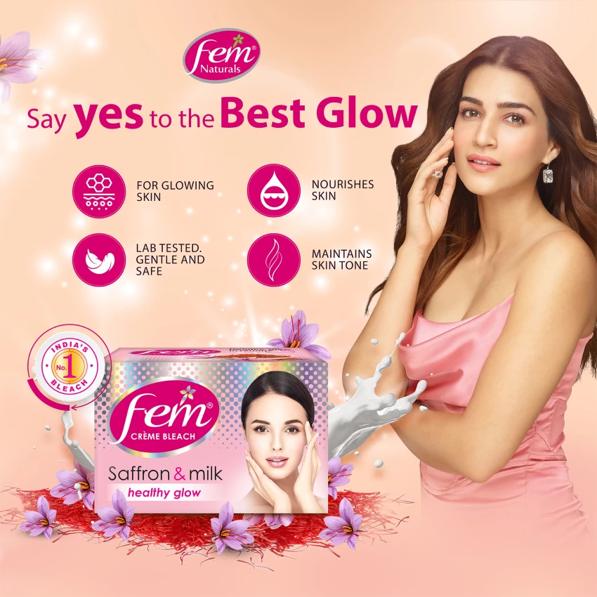 Fem Creme Bleach Saffron & Milk Healthy Glow
