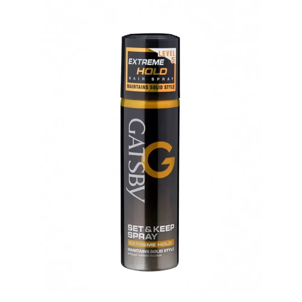 Gatsby Set & Keep Spray Extreme Hold Maintains Solid Style Without Visible Residue Level 5- 66Ml