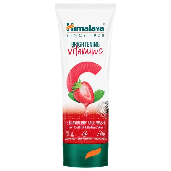 Himalaya Brightening Vitamin C Strawberry Face Wash For Youthful & Radiant Skin 100Ml