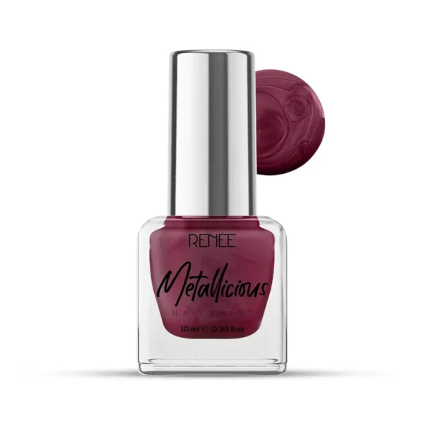 Renee Metalicious Nail Paint Cosmic Maroon 10Ml