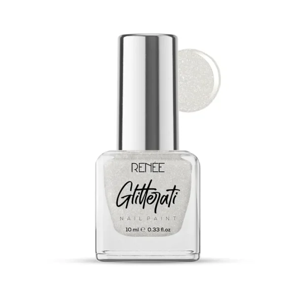 Renee Glitterati Nail Paint White Sparkle