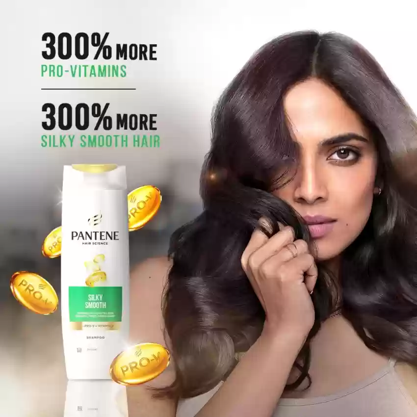 Pantene Hair Science Silky Smooth Shampoo With Pro-V + Vitamin E 400Ml