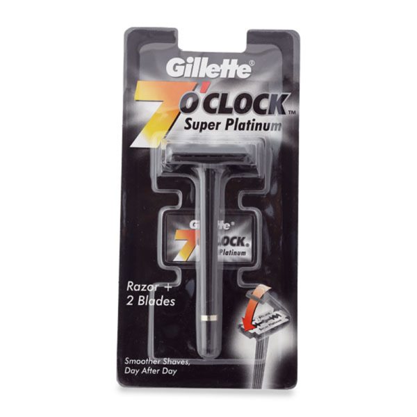 Gillette 7'Oclock Super Platinum Razor + 2 Blades 1N