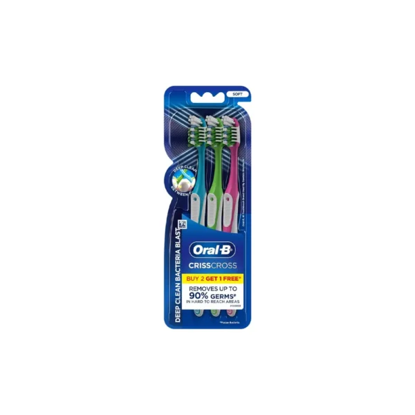 Oral-B Crisscross Deep Clean Removes Up To 90% Germs* In Hard To Reach Areas Soft 1X3N