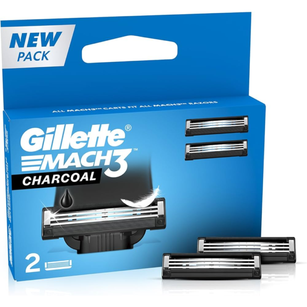 Gillette Mach3 Charchoal 3 Anti- Friction Blades 2N