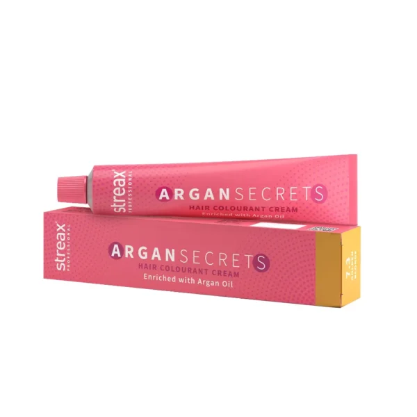 Streax Professional Argan Secrets Hair Colourant Cream Enriched With Argan Oil 7.3 Golden Blonde Mix 1:1 Colourant : Developer 60G